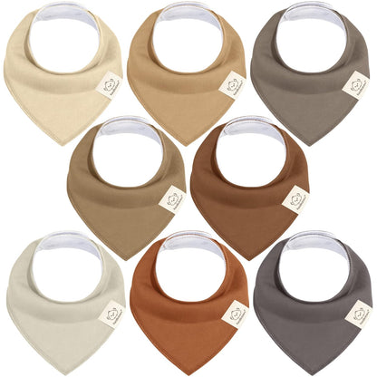 8-Pack Organic Baby Bandana Bibs for Boys, Girls - Super Absorbent Triangle Baby Bibs for Drooling