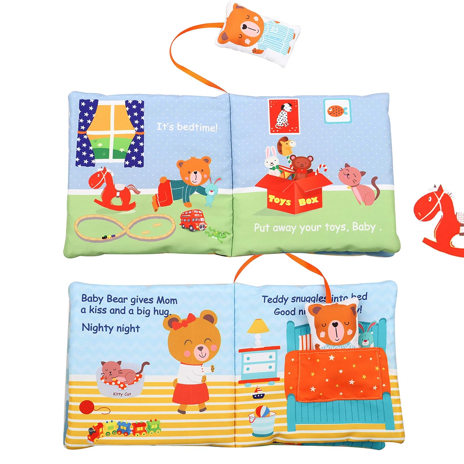 Teddy Bear Baby Book Activity Quiet Cloth Soft Books Developmental Toys Interactive Baby Books for