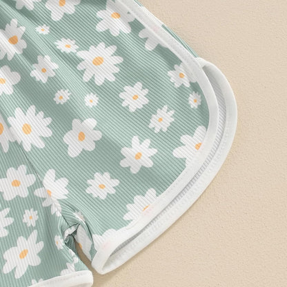WZTYYDS Toddler Baby Girl Summer Clothes Floral Romper Tie-Up Strap Halter Jumpsuit Infant Summer
