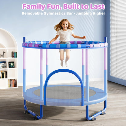 Yohood 55" Trampoline for Kids with Enclosure, 6-in-1 Toddler Trampoline Indoor Outdoor, ASTM