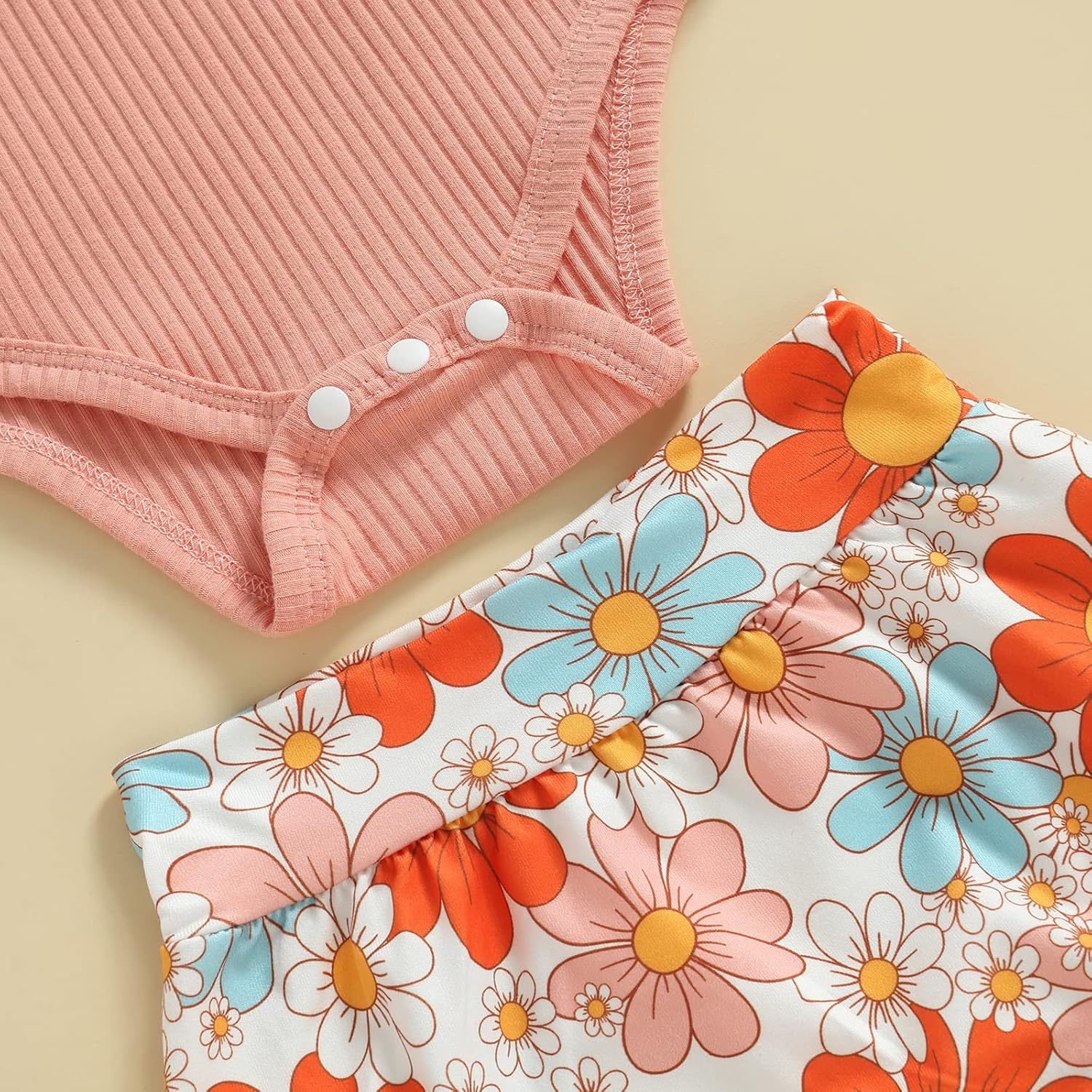 fhutpw Baby Girl Clothes Summer Cute Outfits 3 6 12 18 Months Spaghetti Strap Romper & Floarl