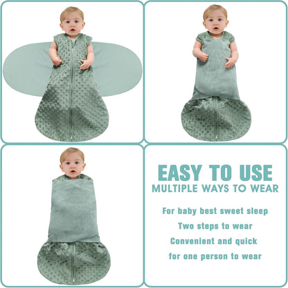 Fleece Newborn Sleep Sack Baby Swaddle,3-Way Adjustable Wearable Blanket,2 Pack Fleece Swaddling