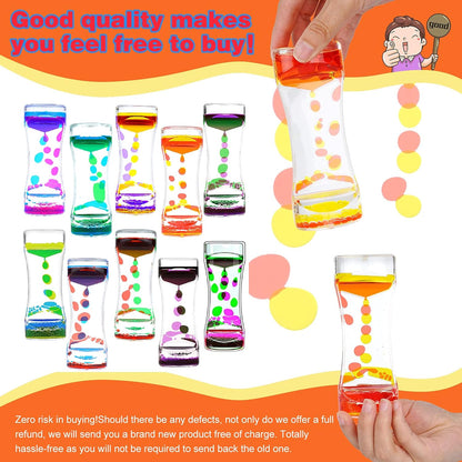 Liquid Motion Bubbler Timer 10 Pack Diamond Shaped Liquid Timer for Fidget Toy,Autism Toys