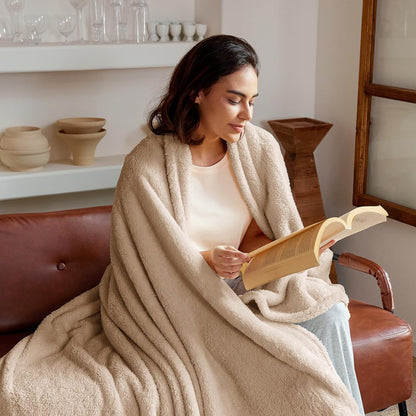 Exclusivo Mezcla Queen Size Flannel Fleece Blanket, Super Soft Velvet Plush Bed Blanket, Fuzzy Cozy