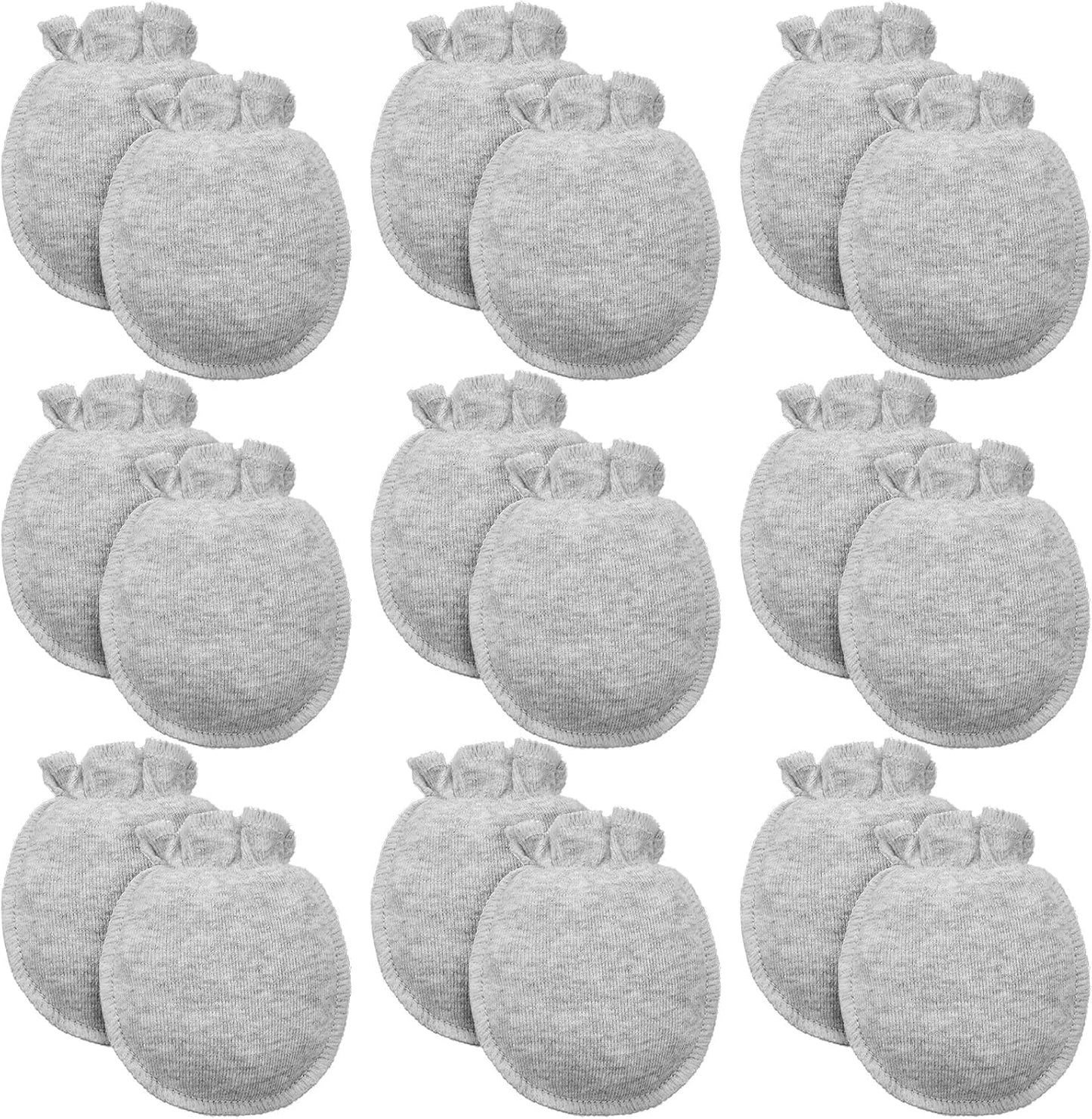 9 Pairs Newborn Baby Boys Girls Mittens 0-6 Months Infant Toddler Mittens No Scratch Solid Color
