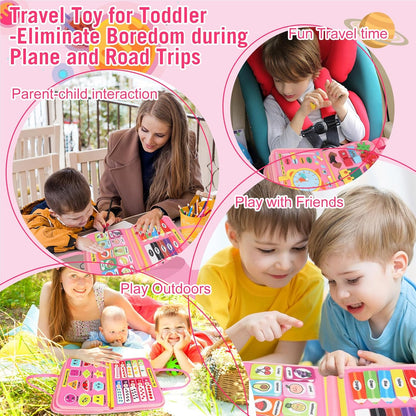 Montessori Busy Board - Ideal Busy Book Toddler Toys & Gifts for Boys & Girls, Toddler Travel