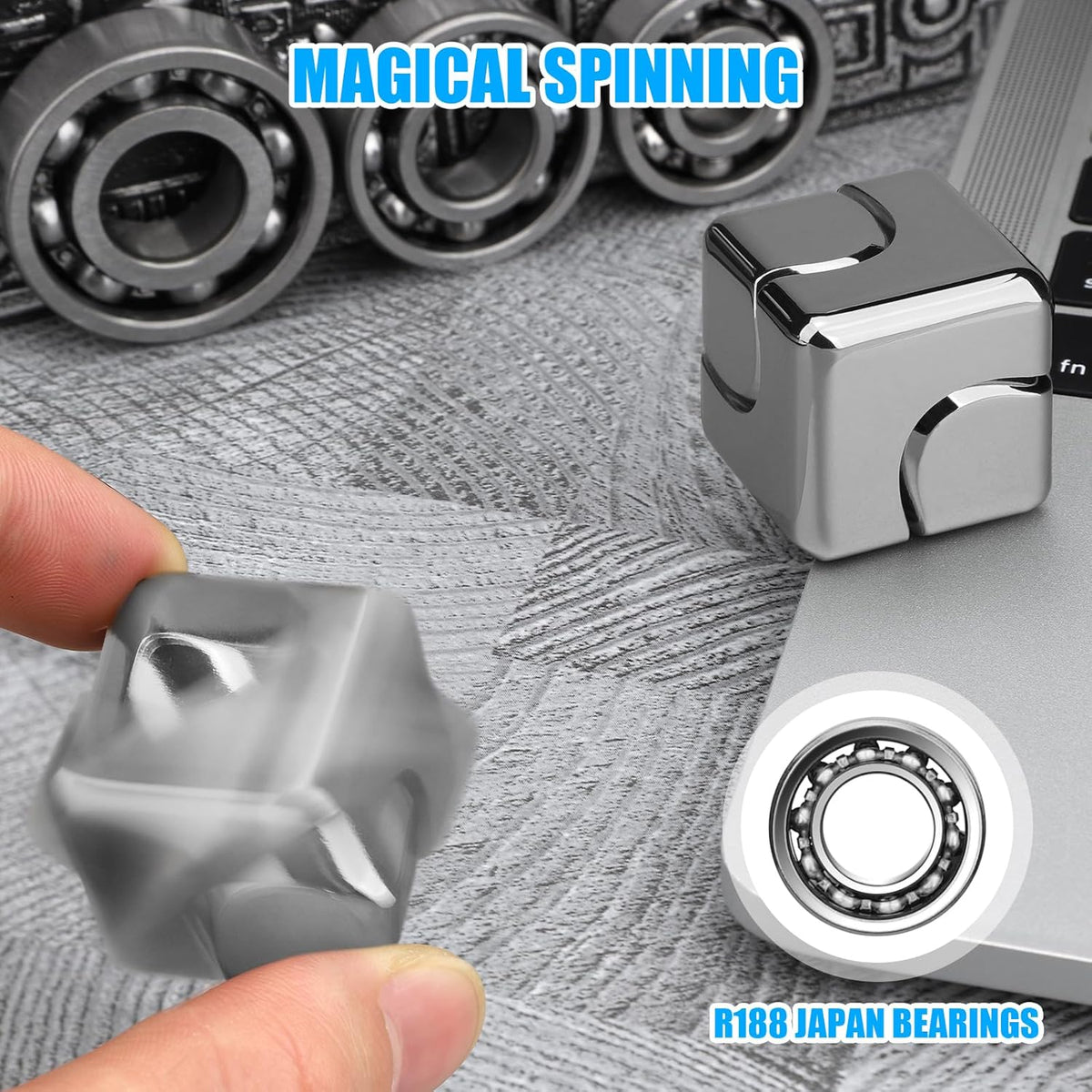 Silver Fidget Spinner for Kids, Fidget Toy, Cool Hand Spinner Gift Toys Autism Sensory Toy Goodie