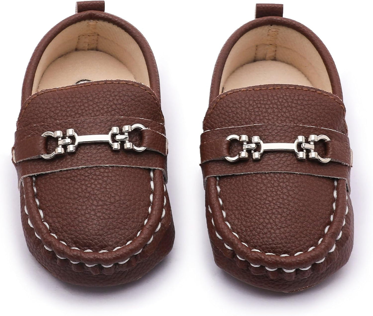 LONSOEN Baby Girls Boys Loafers Prewalker Dress Crib Shoes