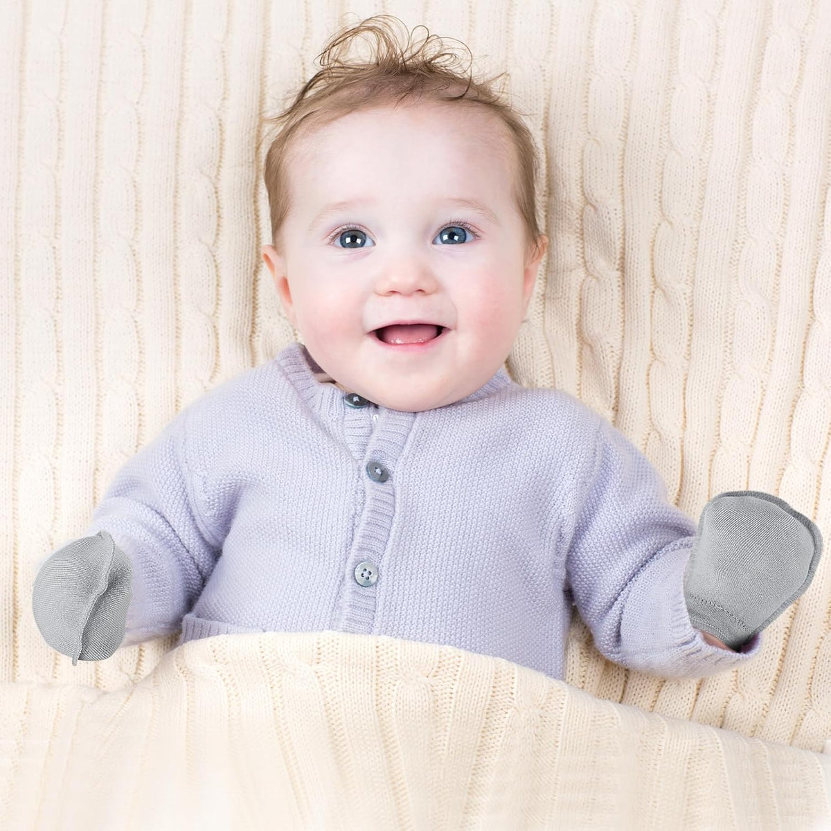 9 Pairs Newborn Baby Boys Girls Mittens 0-6 Months Infant Toddler Mittens No Scratch Solid Color
