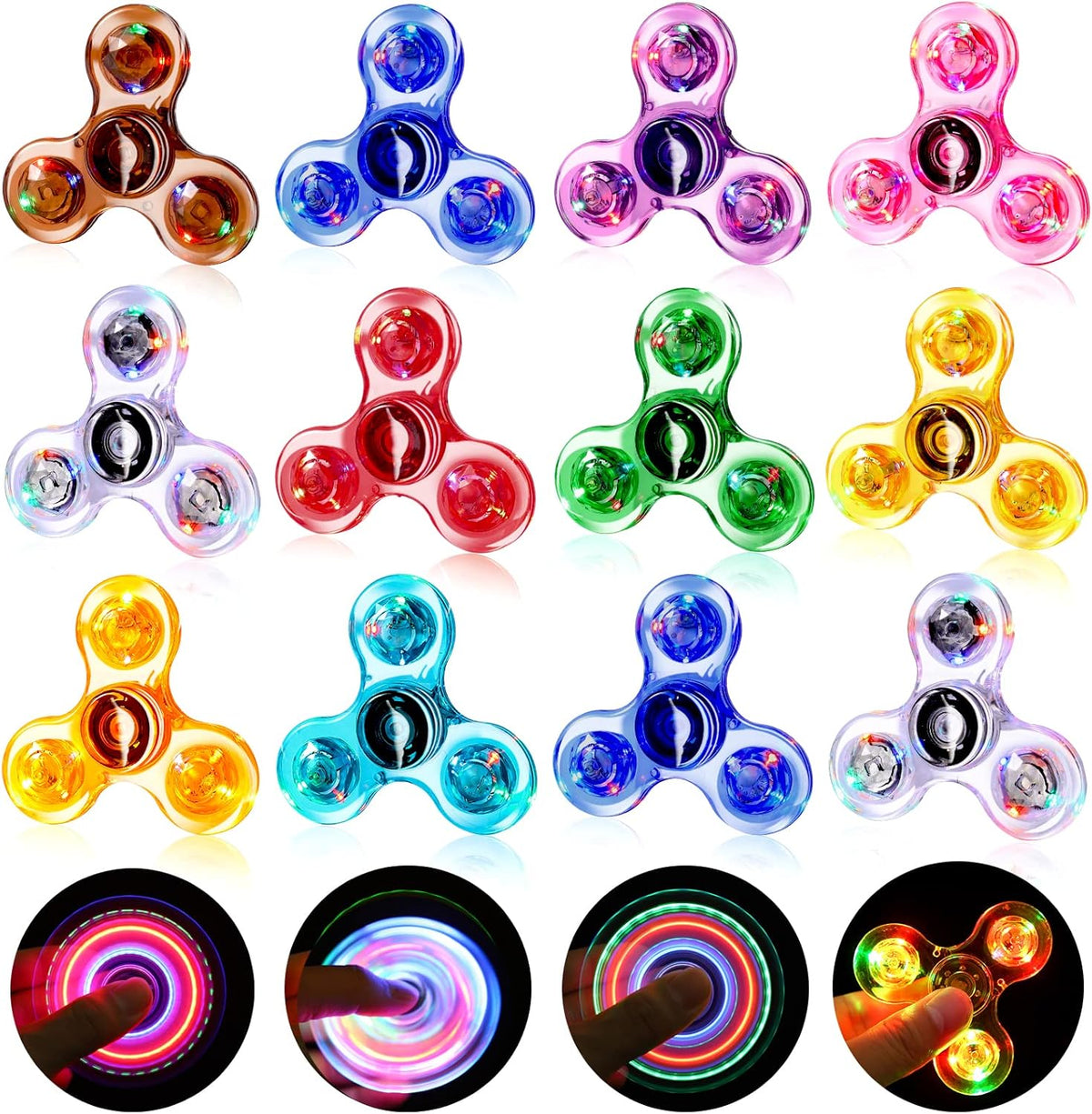 Gigilli 12 Packs Fidget Spinners for Kids Adults, Light up Party Favors Goodie Bags Stuffers for