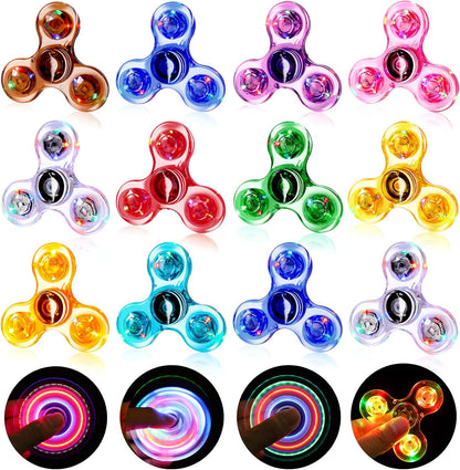 Gigilli 12 Packs Fidget Spinners for Kids Adults, Light up Party Favors Goodie Bags Stuffers for