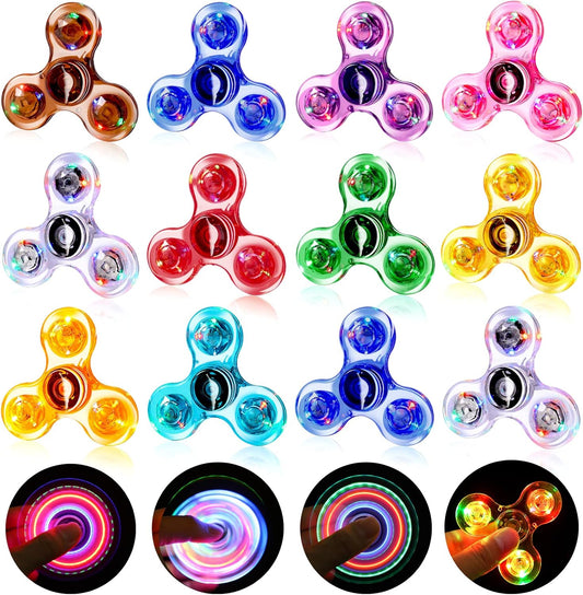 Gigilli 12 Packs Fidget Spinners for Kids Adults, Light up Party Favors Goodie Bags Stuffers for