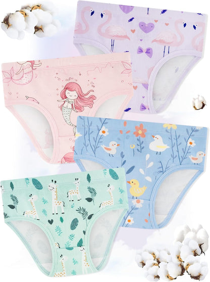 Girls' Underwear,Soft Cotton Tagless Panties for Toddlers' & Little Kids' Comfort,Breathable