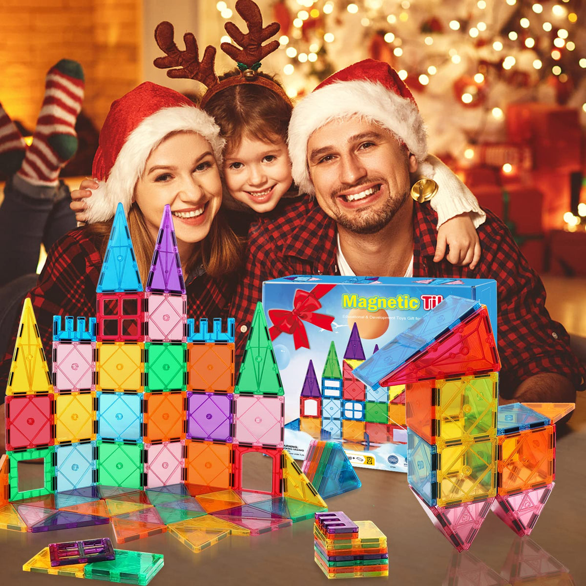 Mruikeny Magnetic Tiles Building Blocks for 3 4 5 6 7 8+ Years Old Boys Girls Colorful Magnet