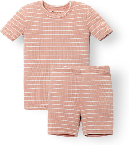 AVAUMA Stripe Pattern Baby Boys Girls Pajama Set Kids Toddler Snug fit Ribbed Sleepwear pjs for