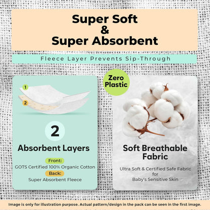 Organic Cotton Baby Bibs – Soft Teething & Drool Bib for Newborns & Toddlers – Hypoallergenic