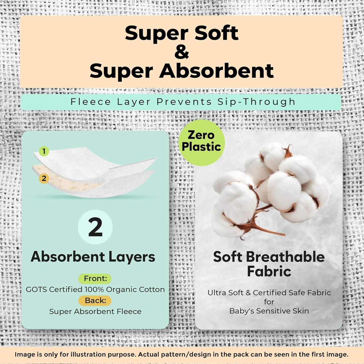 Organic Cotton Baby Bibs – Soft Teething & Drool Bib for Newborns & Toddlers – Hypoallergenic