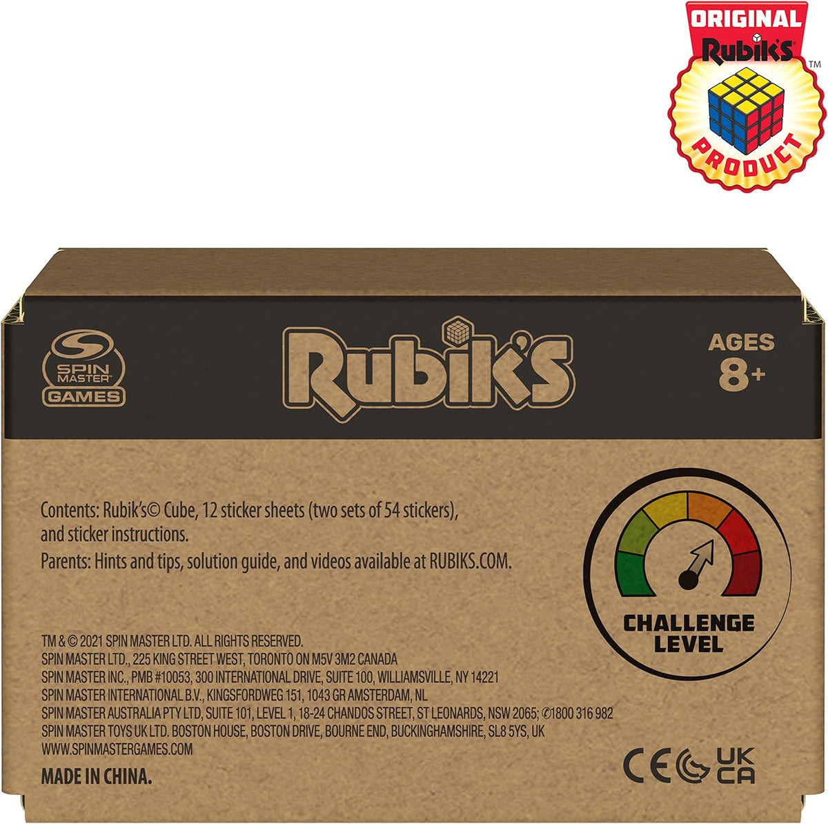 Rubik's Cube, Original 3x3 Puzzle Brain Teaser Fidget Toy with Removable Interchangeable Mod