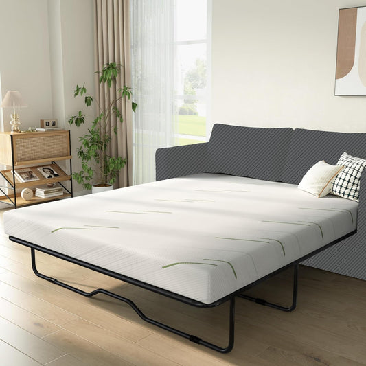 4 Inch Gel Memory Foam Sofa Mattress Cushion Queen Size - Breathable Washable Cover, Ergonomic
