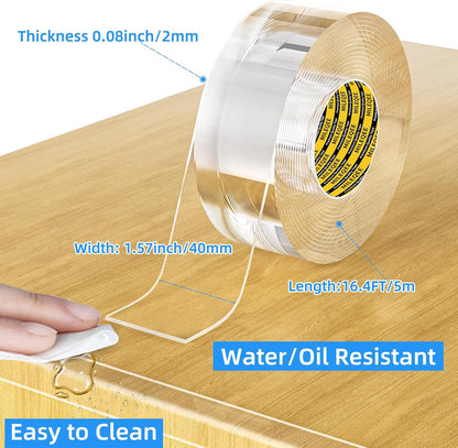 2Pack Clear Edge Protector Strip,1.57in x 16.4FT(32.8FT Total),Sharp Edge Wrap Cover Tape,Self