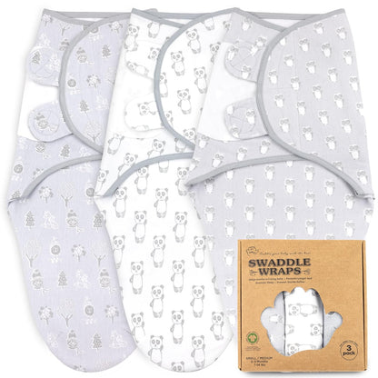 Bublo Baby Swaddles for Newborns – 3-Pack Infant Swaddles 0-3 Months – Adjustable Newborn Swaddle