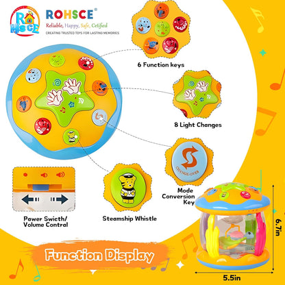 Baby Toys 6 to 12 Months - Musical Rotating Light Up Infant Toys, Early Learning Toys Baby Crawling