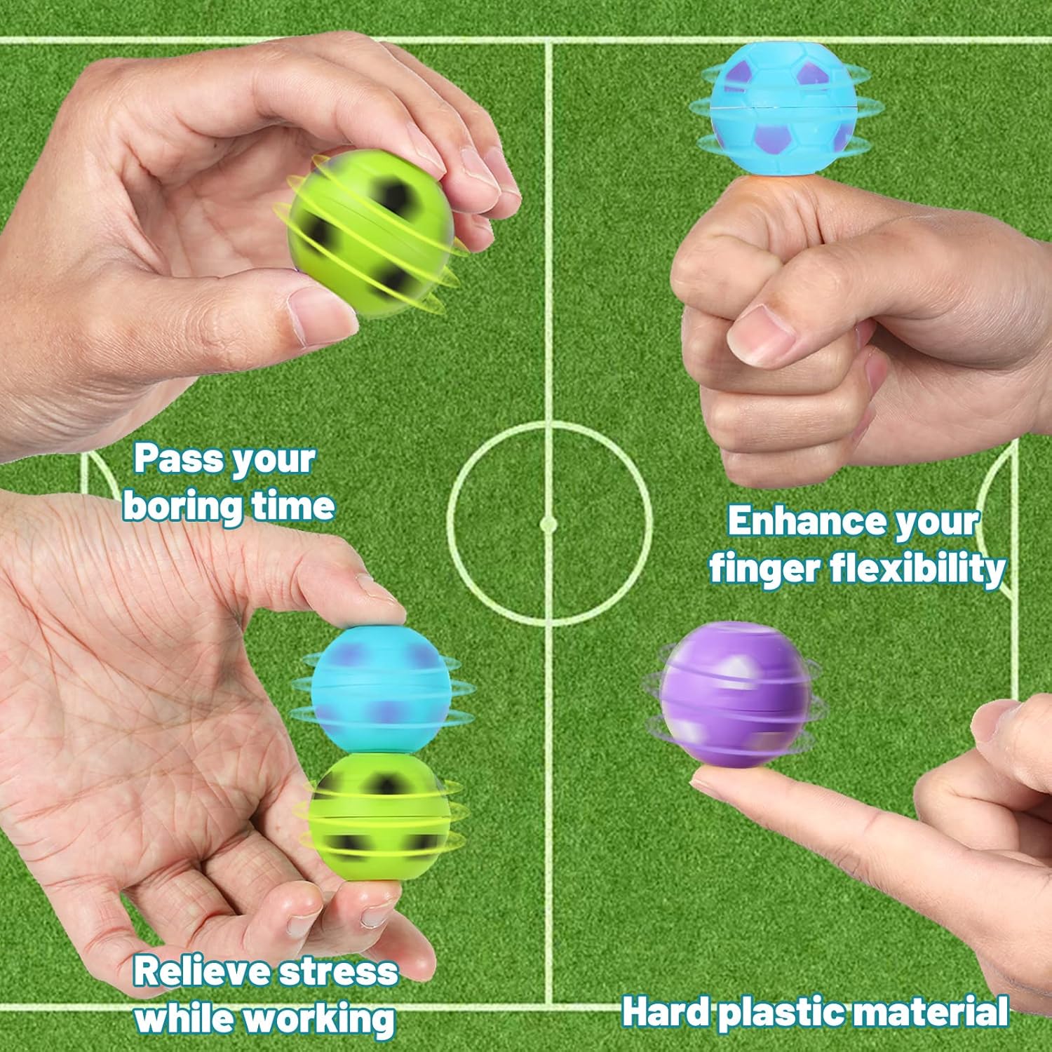 SCIONE 36 Pack Soccer Party Favors for Kids 4-8 8-12 Soccer Balls Fidget Spinner Goodie Bag