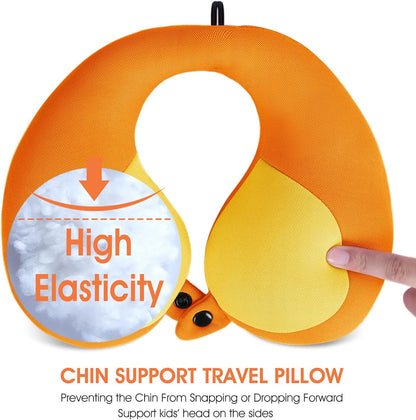 INFANZIA Kids Chin Supporting Travel Neck Pillow, Helps Support Head and Neck, Comfortably Designed