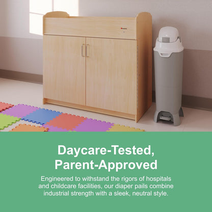 Foundations Hands Free Tall Diaper Pail with Airtight Lid - Durable & Odorless Diaper Disposal