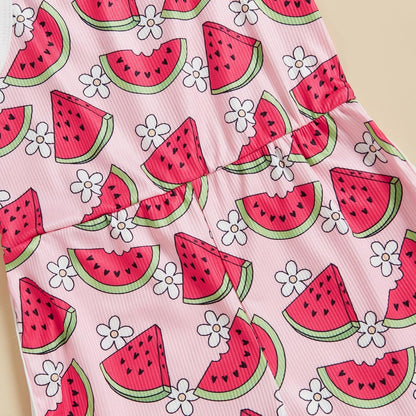 WZTYYDS Toddler Baby Girl Summer Clothes Floral Romper Tie-Up Strap Halter Jumpsuit Infant Summer