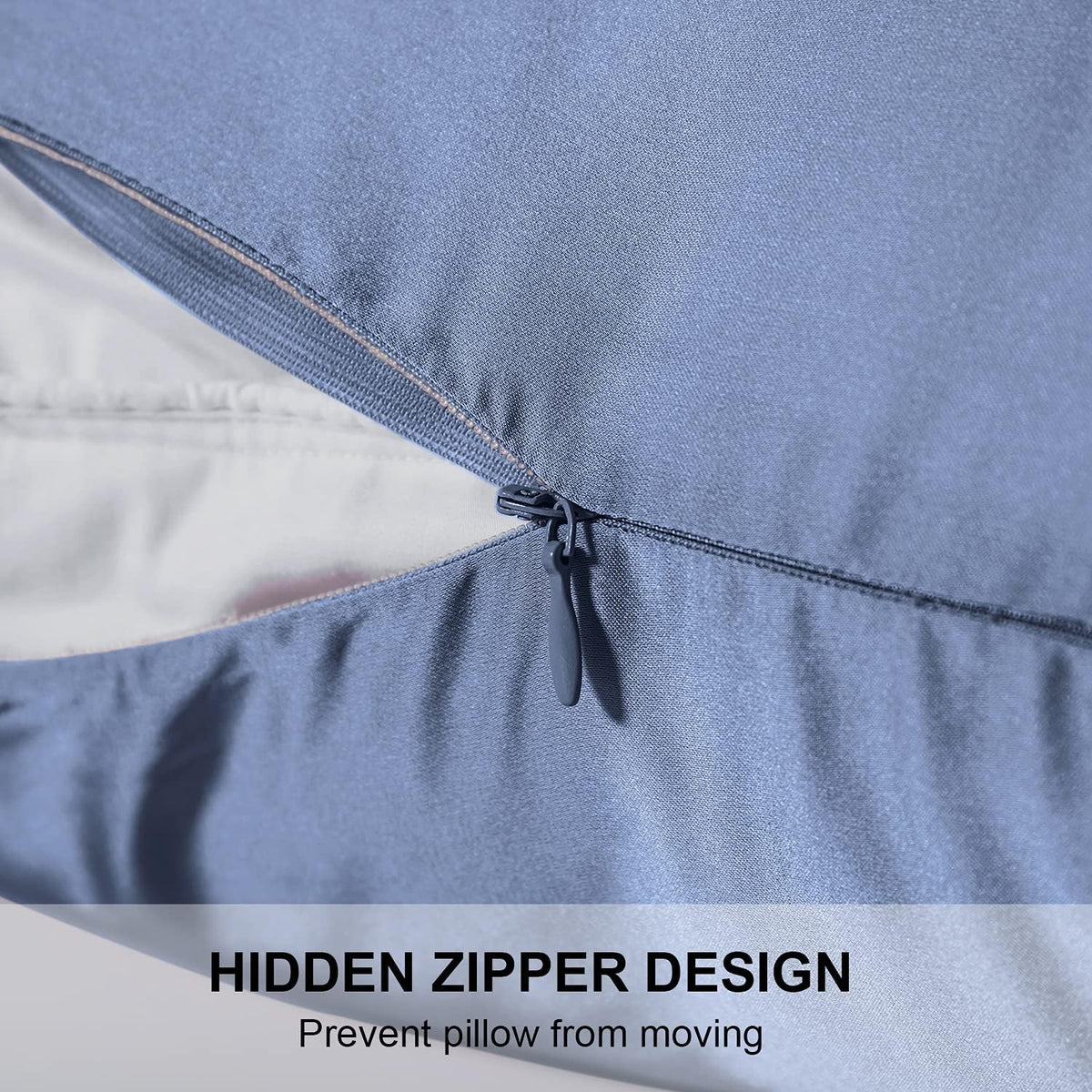 Mulberry Silk Pillowcase for Hair and Skin,Standard Size Cooling Silk Pillow Case with Hidden