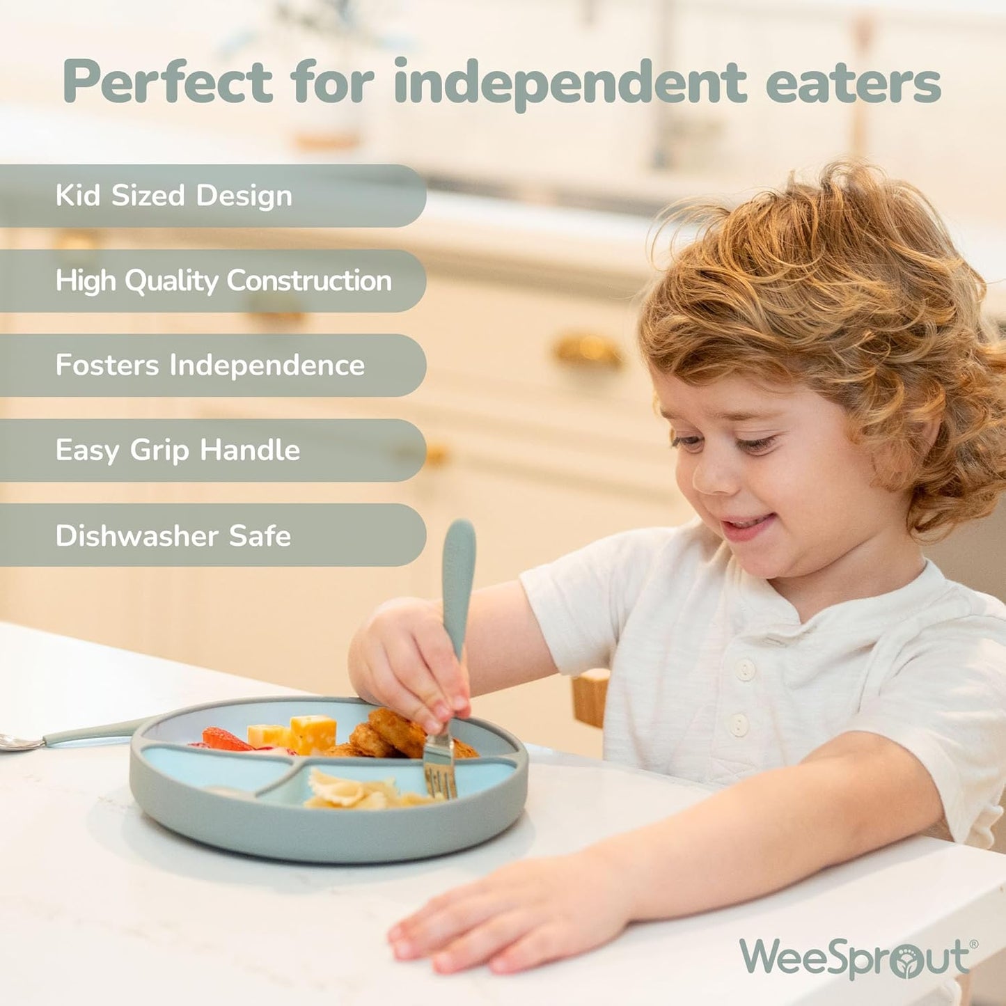 Kids Stainless Steel Utensils Set - Premium 18/8 Grade Silverware Kit - 2 Spoons, 2 Forks, and 2