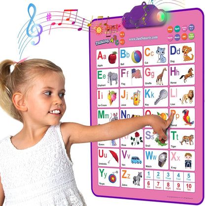 Just Smarty Interactive Alphabet Wall Chart | Talking ABCs & 123s Music Poster with Interactive