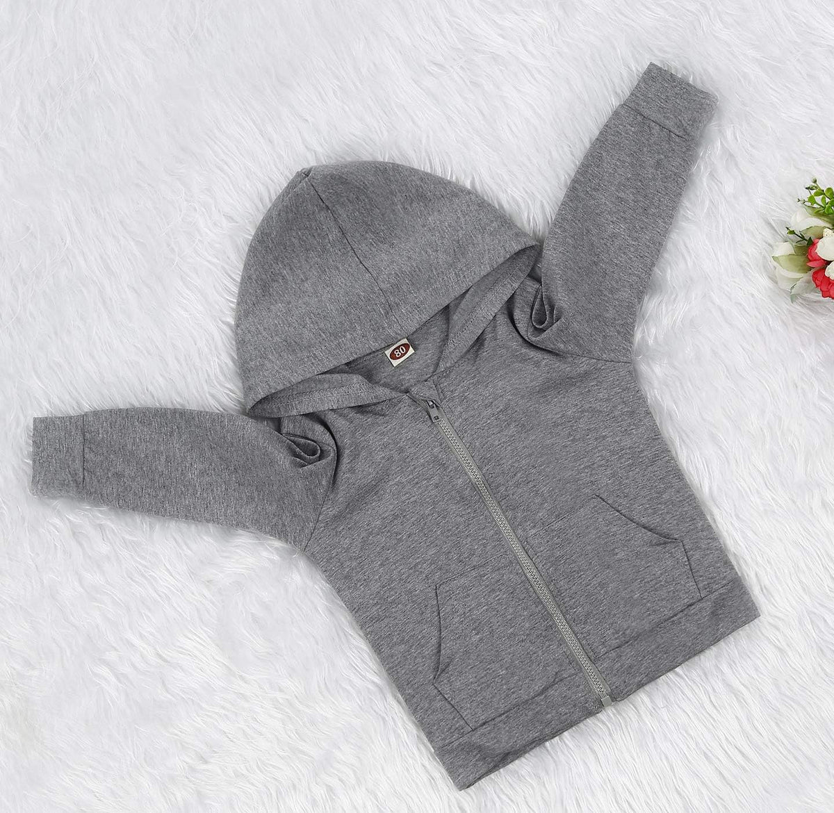 Imcute Baby Zip Up Hoodie, Unisex inflant Toddler Long Sleeve Sweatshirts Lightweight Jacket Hooded