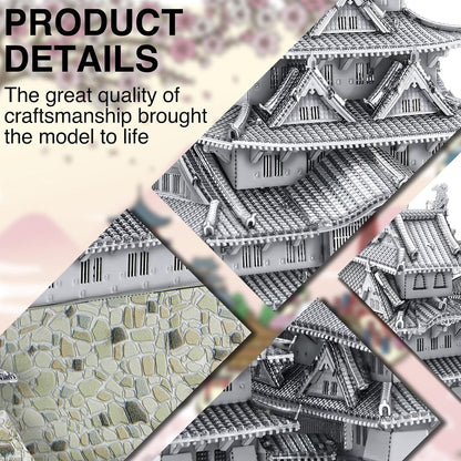 Piececool 3D Metal Puzzles for Adults, Himeji Castle - Japanese Architecture 3D Model Building Kits