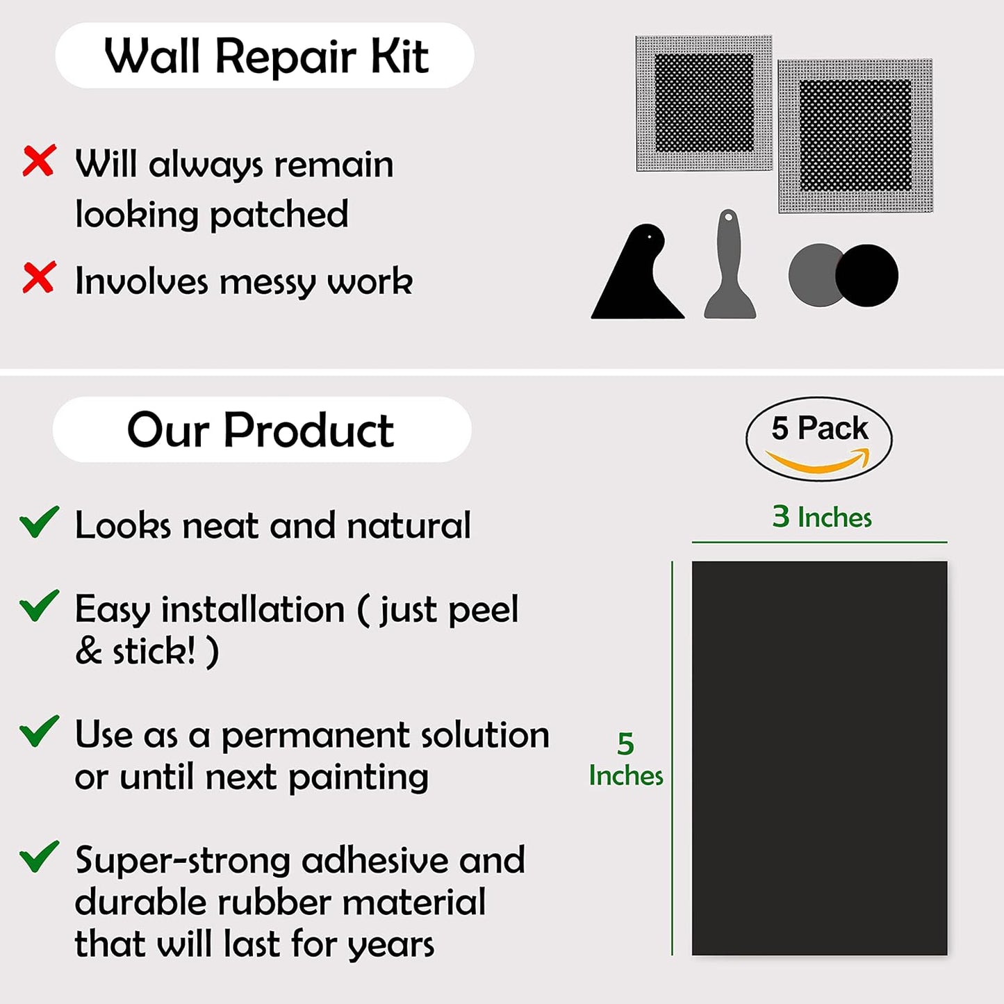 Rubber Bond Self-Adhesive Rubber Wall Outlet Cover Plate 5 Pack - Easy to Apply Peel & Stick