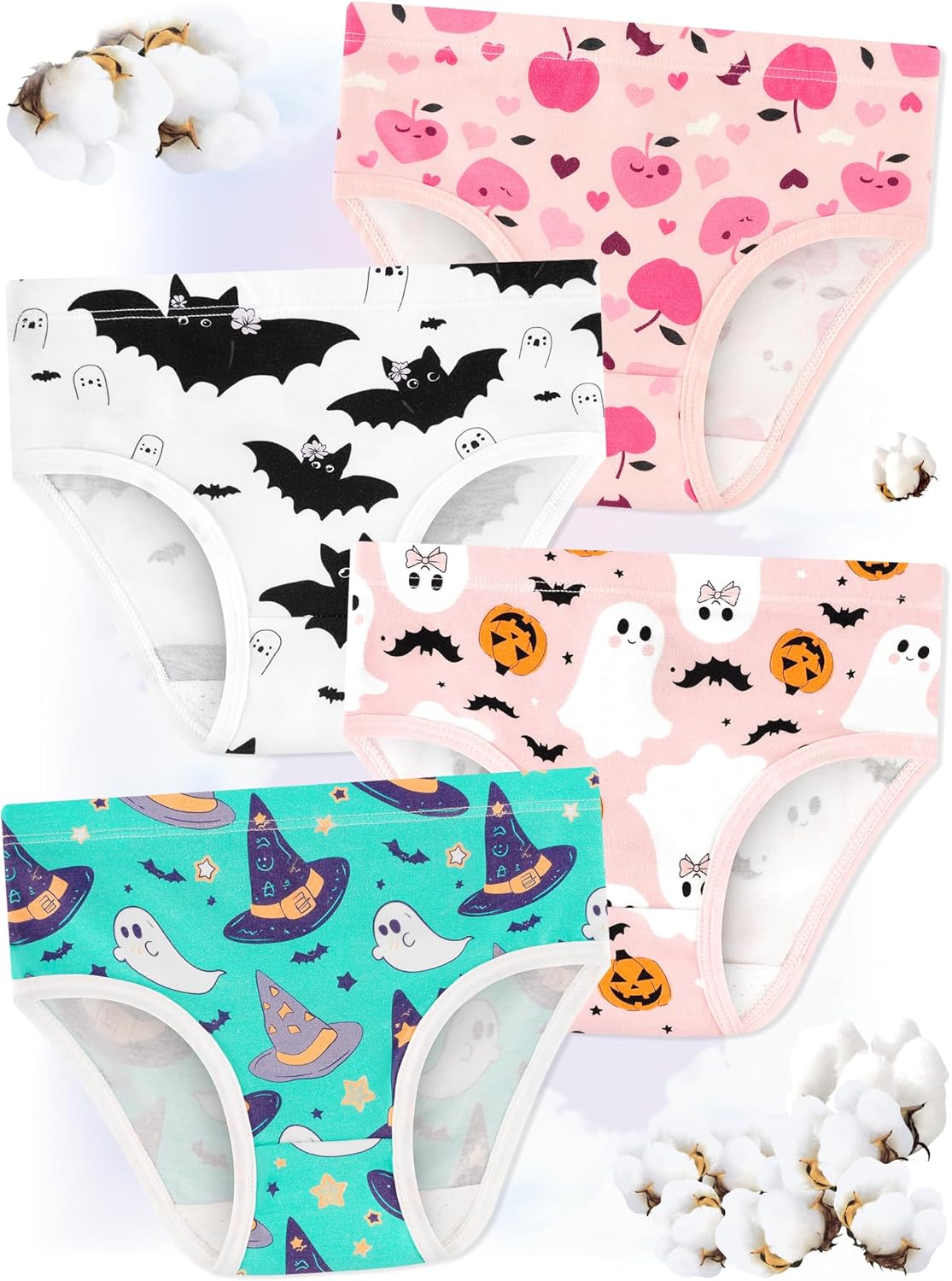 Girls' Underwear,Soft Cotton Tagless Panties for Toddlers' & Little Kids' Comfort,Breathable