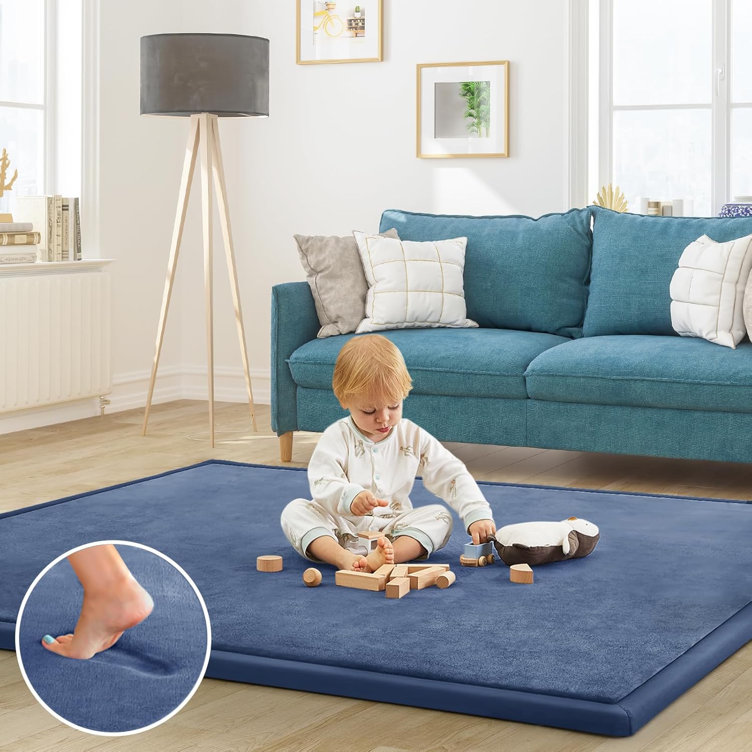 Baby Play Mat for Floor Tummy Time Mat Nursery Rug Muscle Mat Area Rug Playroom Rug Tatami Mat