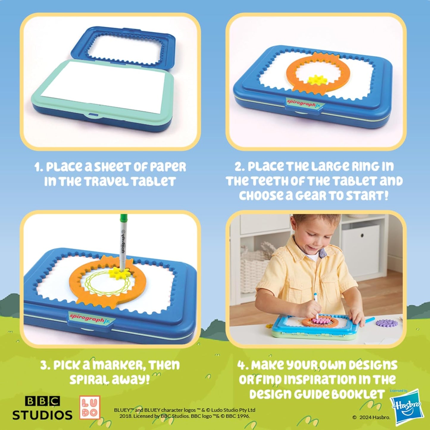 Spirograph Jr Bluey Toys - Toddler Arts and Crafts, Drawing Art Kit, Toddler Activities, Bluey