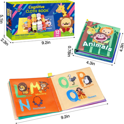 Baby Bath Books, Fabric Soft Baby Cloth Books, Early Education Toys, Waterproof Babies Book for
