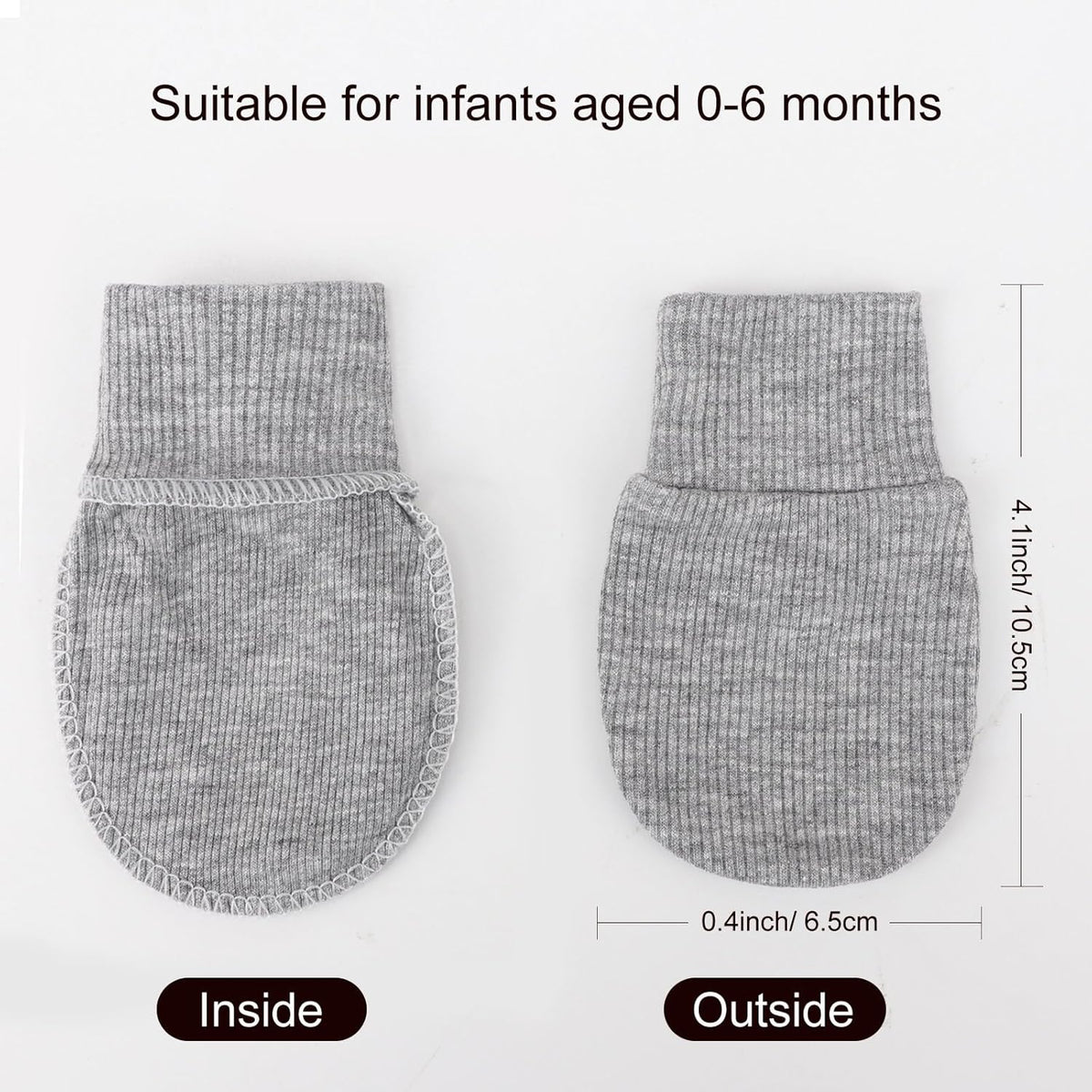 BQUBO 6 Pairs Newborn Baby Boys Girls Mittens 0-6 Months Unisex-Baby Infant Mittens Elastic No