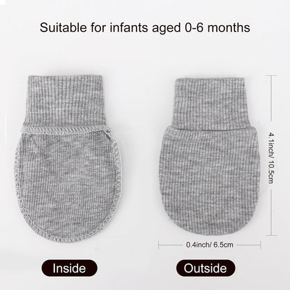 BQUBO 6 Pairs Newborn Baby Boys Girls Mittens 0-6 Months Unisex-Baby Infant Mittens Elastic No