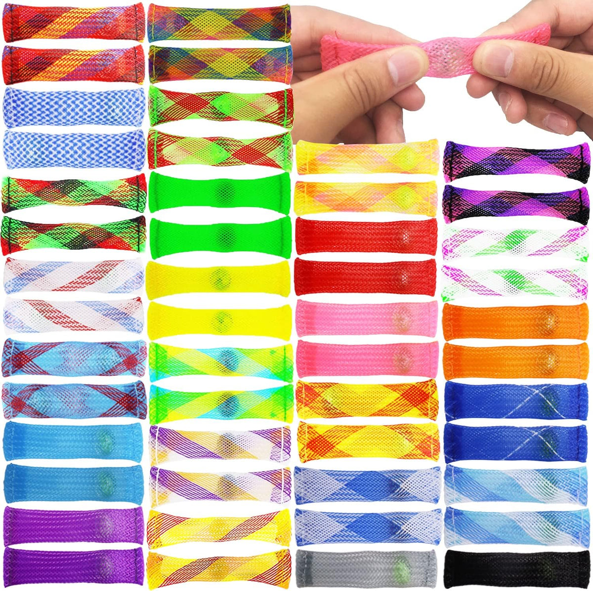 50 Pack Marble Mesh Fidget Toys,Sensory Stress RelieveToy,Marble and Mesh Fidgets for Adults and