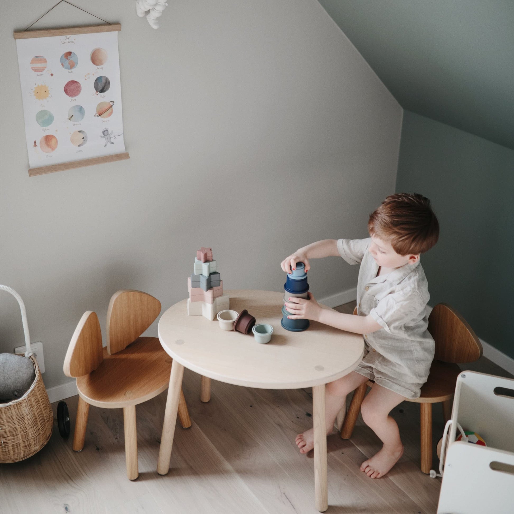 mushie Stacking Cups Toy 8 pcs | Made in Denmark (Forest)