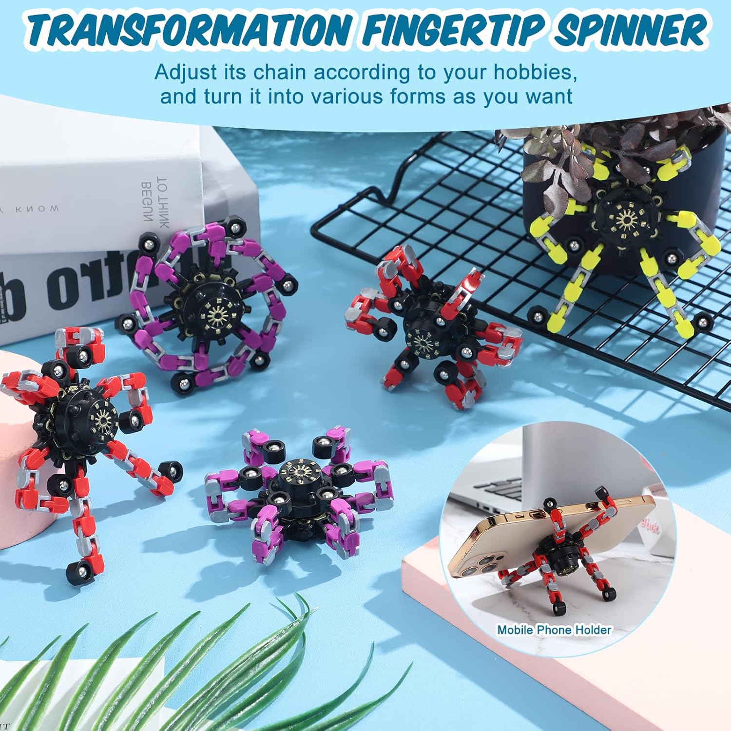 Zhanmai Transformable Fidget Spinners Fidget Toys for Kids and Adults Stress Relief Sensory Toys
