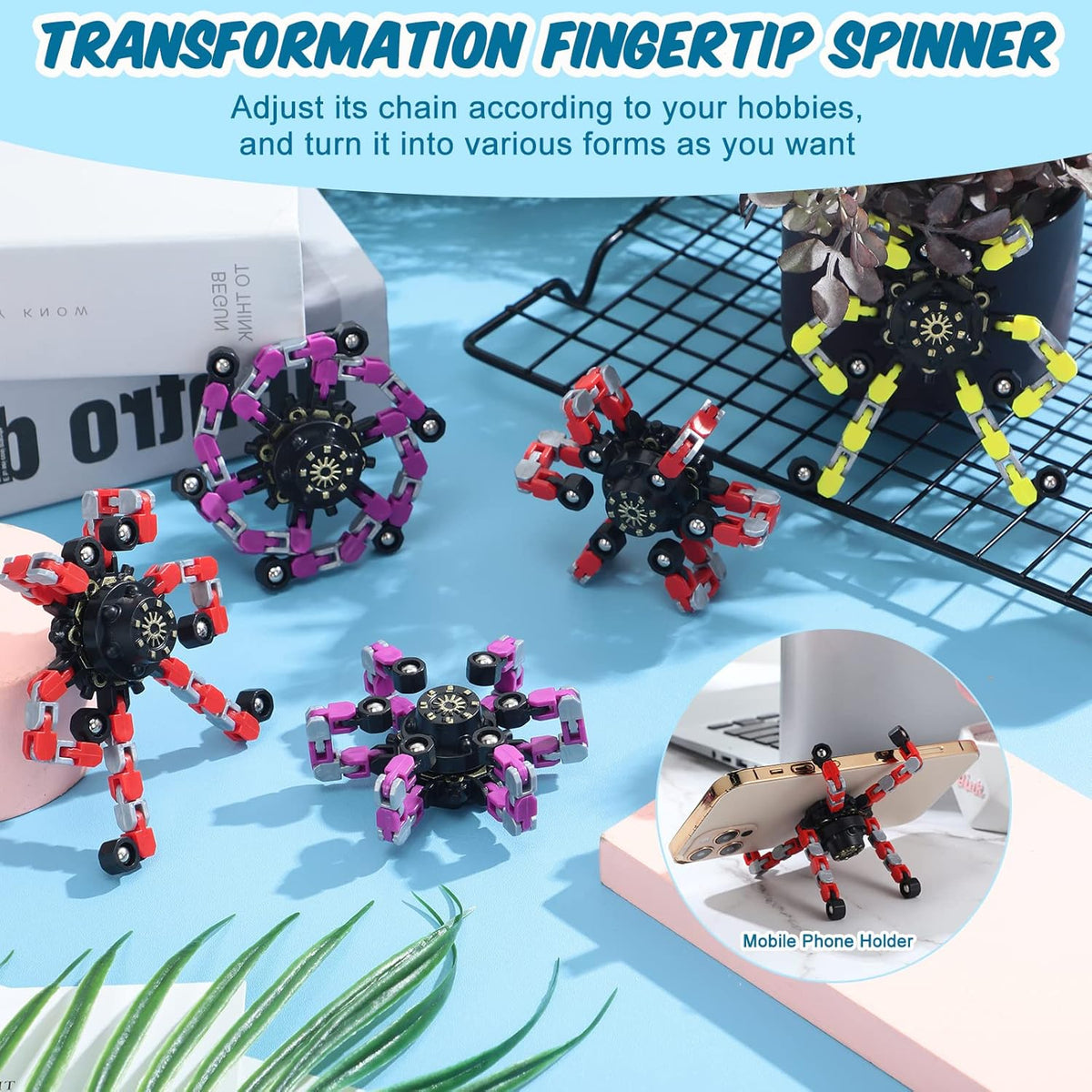 Zhanmai Transformable Fidget Spinners Fidget Toys for Kids and Adults Stress Relief Sensory Toys