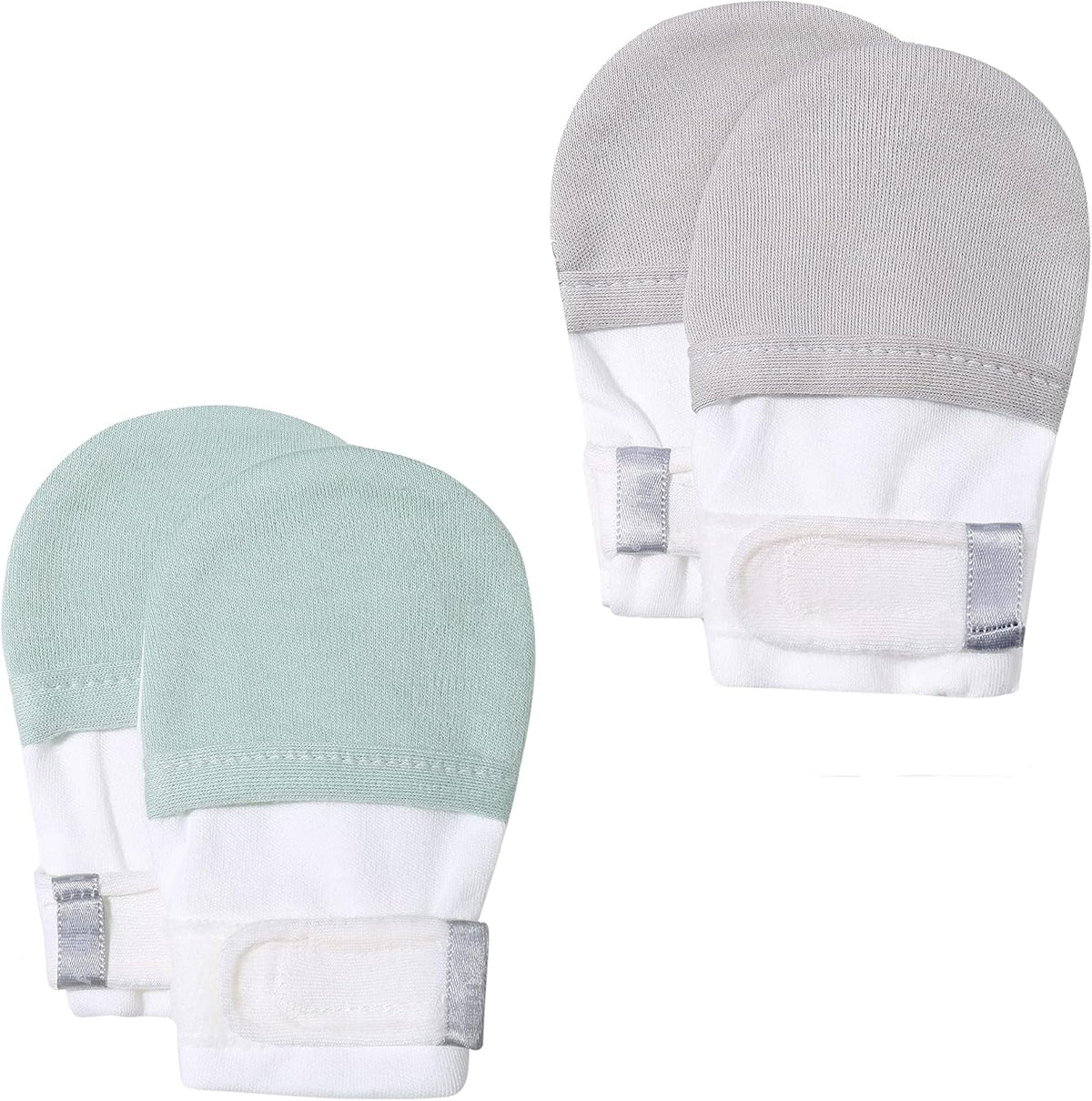 HAPIU Baby No Scratch Mittens Stay On, 100% Cotton Breathable, Adjustable Infant Gloves for Boys