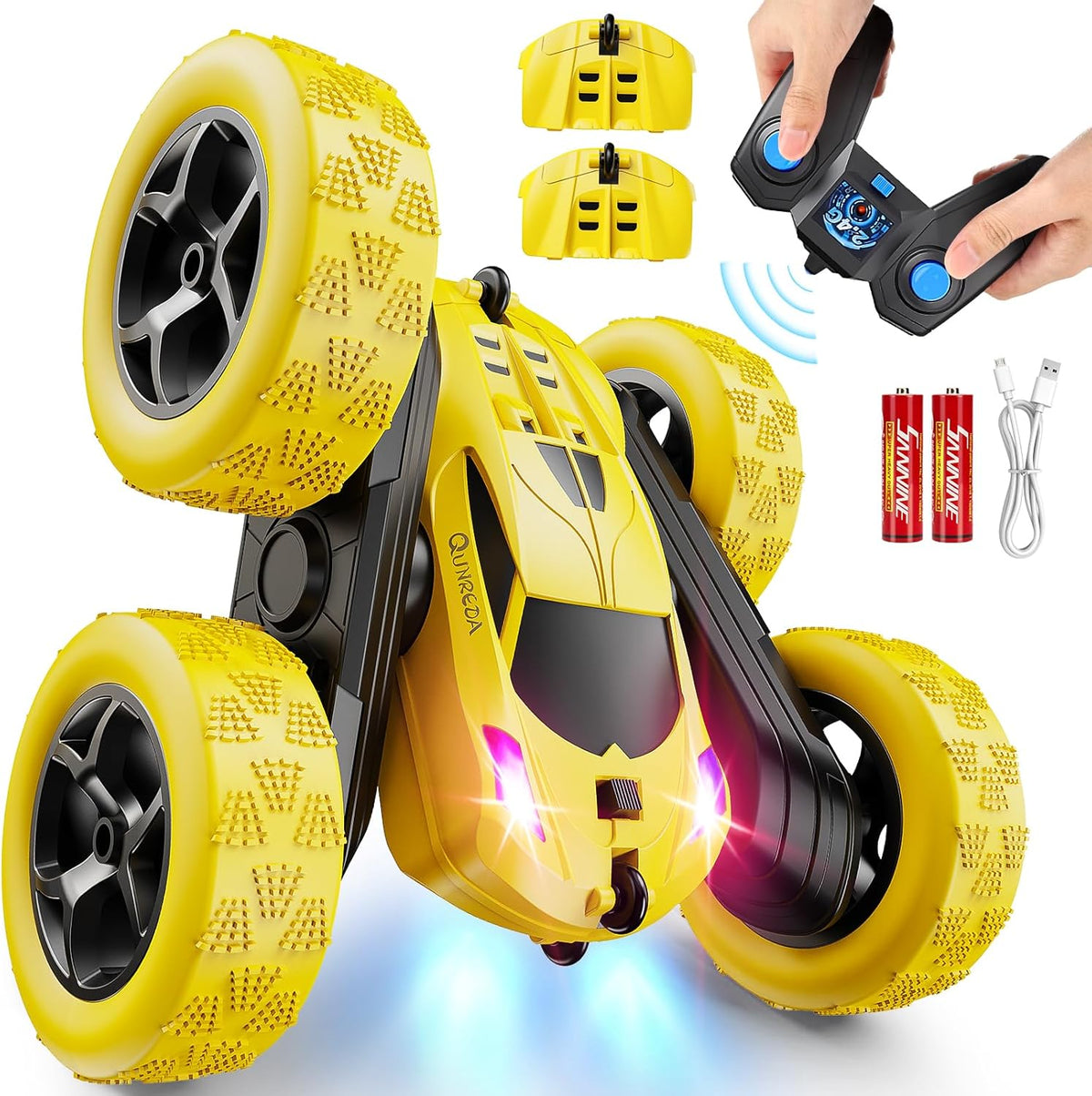 Remote Control Car,RC Car Toys for 6-12 Year Old Boys, Off Road RC Stunt Car 4WD 360° Rotating