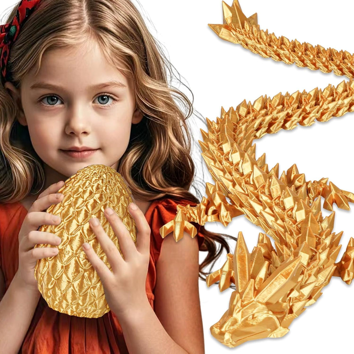 Large Dragon Eggs with Dragon Inside, 3D Printed Surprise Funny Gifts for Kids, Articulated Dragon