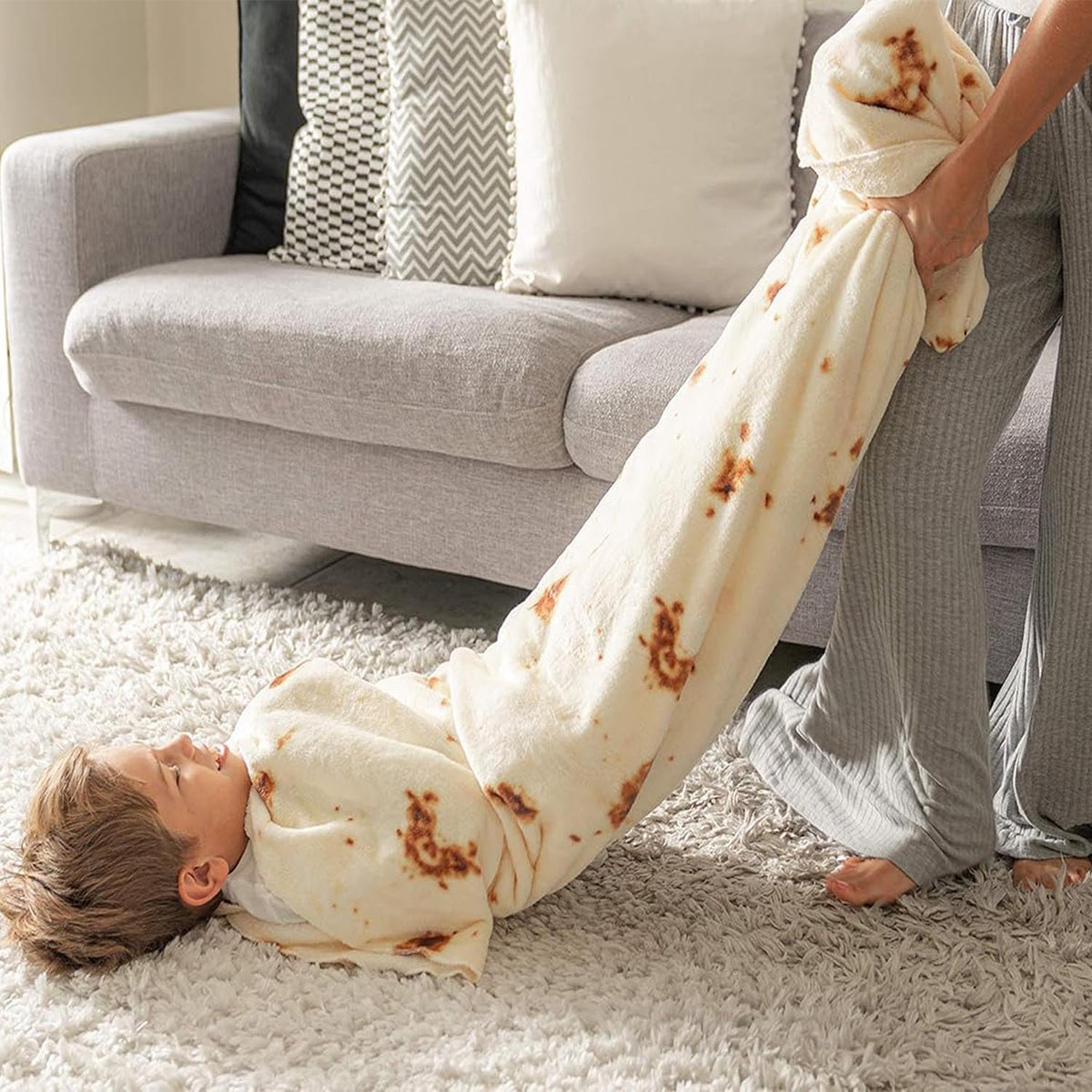 Burrito Tortilla Blanket Baby Stuff Shower White Elephant Gifts for Kids Taco Throw Blankets Wrap